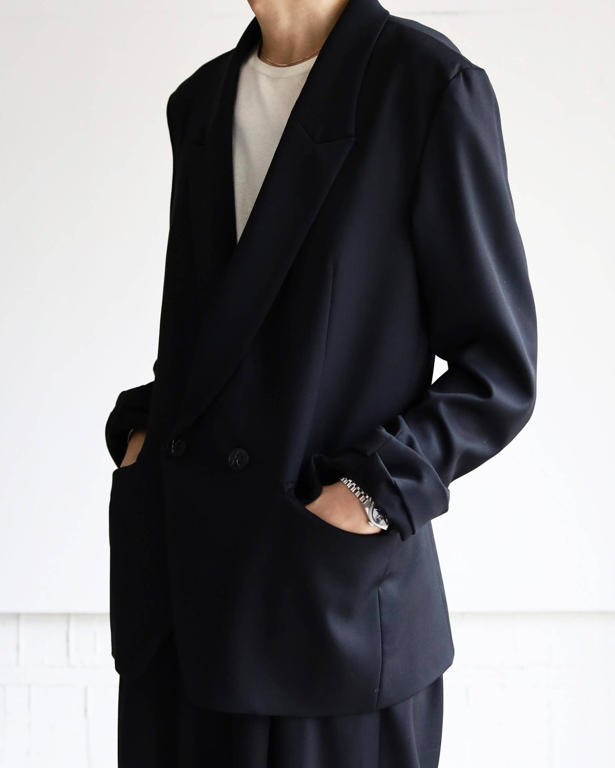 DOUBLE BREASTED JACKET "BLACK"