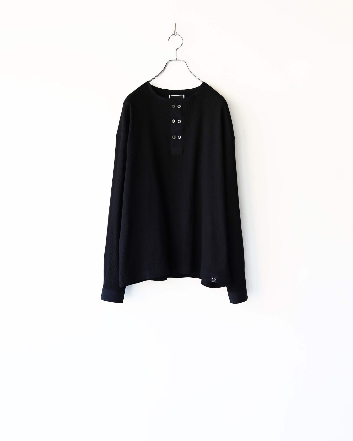 DOUBLE HENLEY L/S TEE "BLACK"