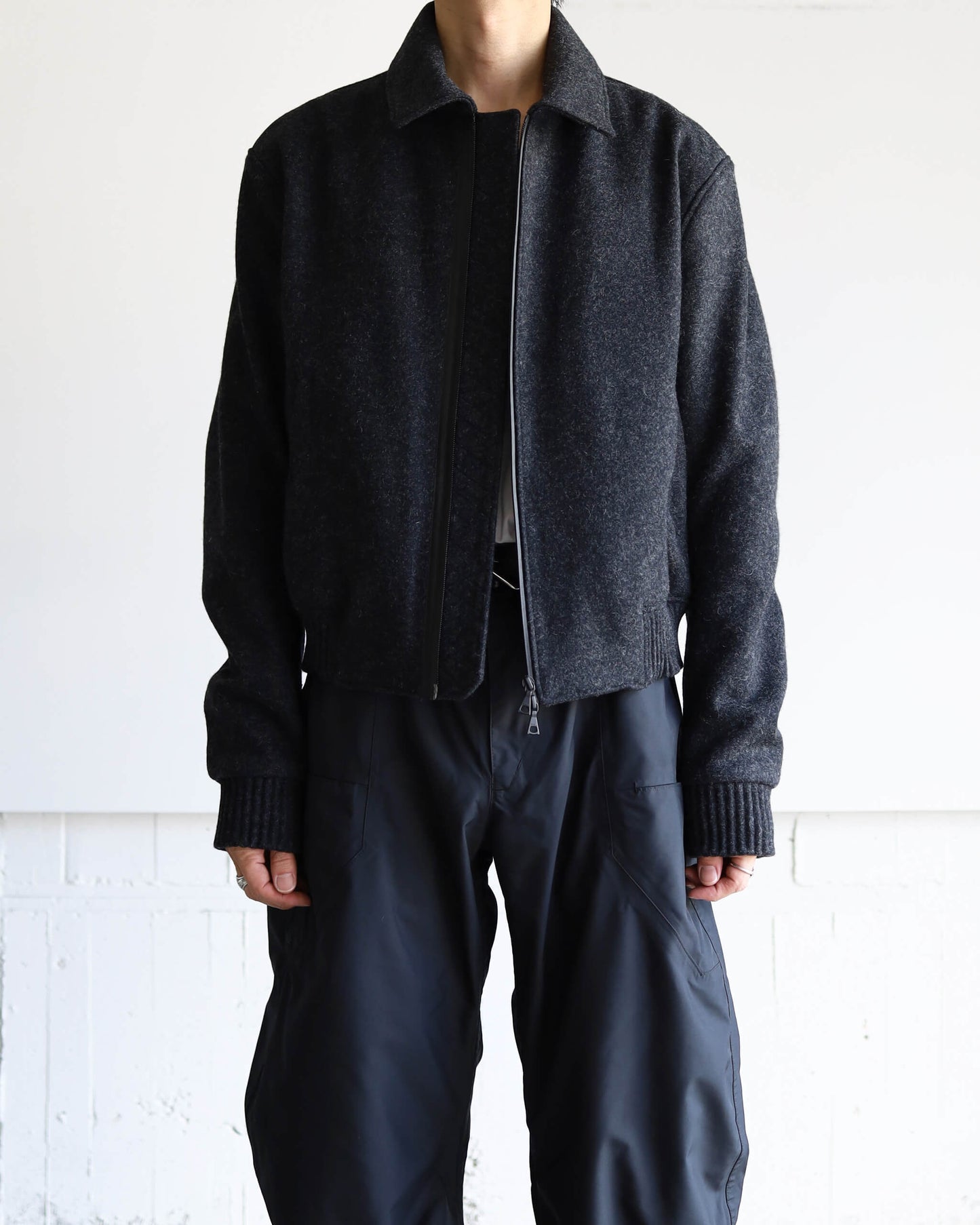 Melton Bomber Jacket "Black"