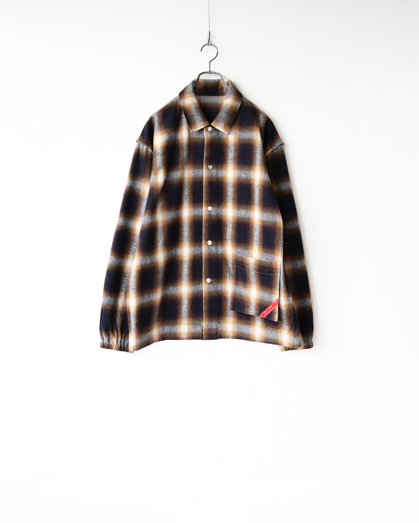 NIGHT SHIRT OMBRE PLAID "BROWN"