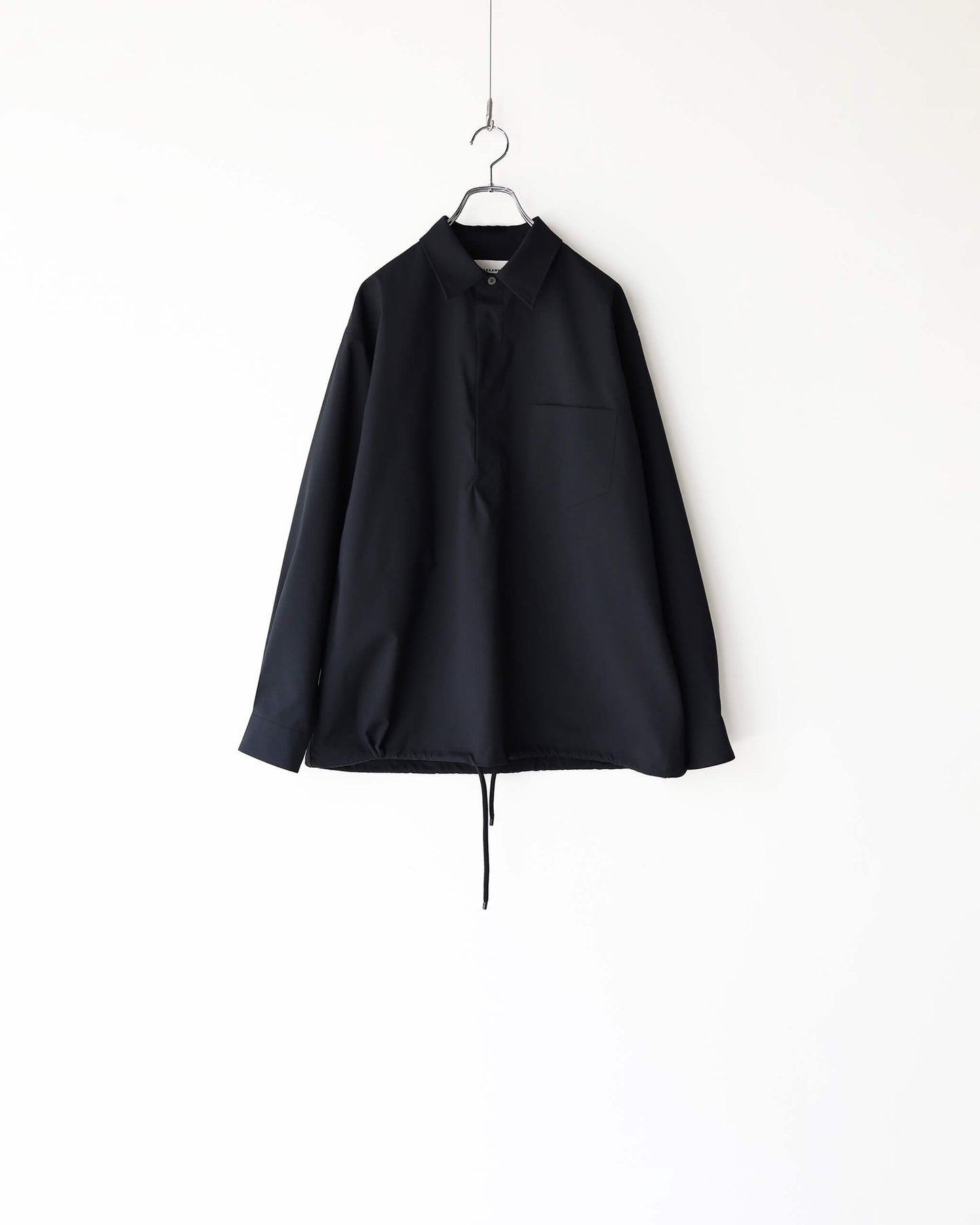 PULLOVER SPORT SHIRT 2/80 ORGANIC WOOL TYPEWRITER "BLACK"