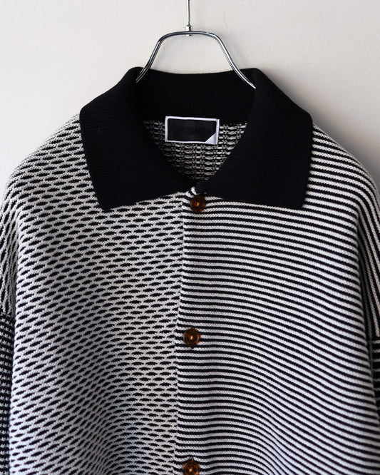 MULTI KNIT SHIRT JACKET "BLACK"