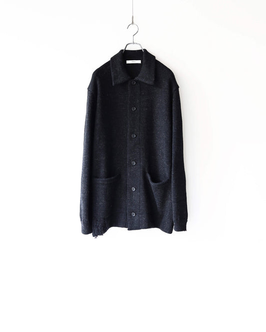 CHANKY WOOL / KNIT CARDIGAN "D.CHARCOAL"