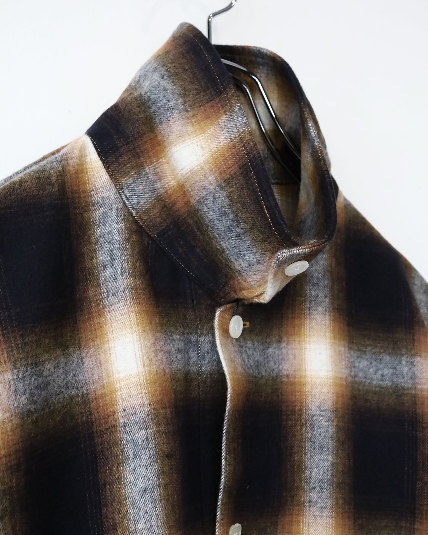 NIGHT SHIRT OMBRE PLAID "BROWN"