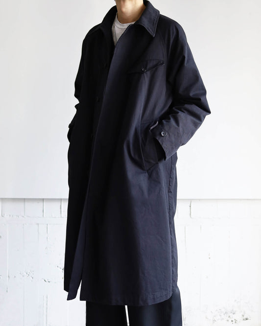 DOUBLE FACE COTTON / BELTED COAT "BLACK"