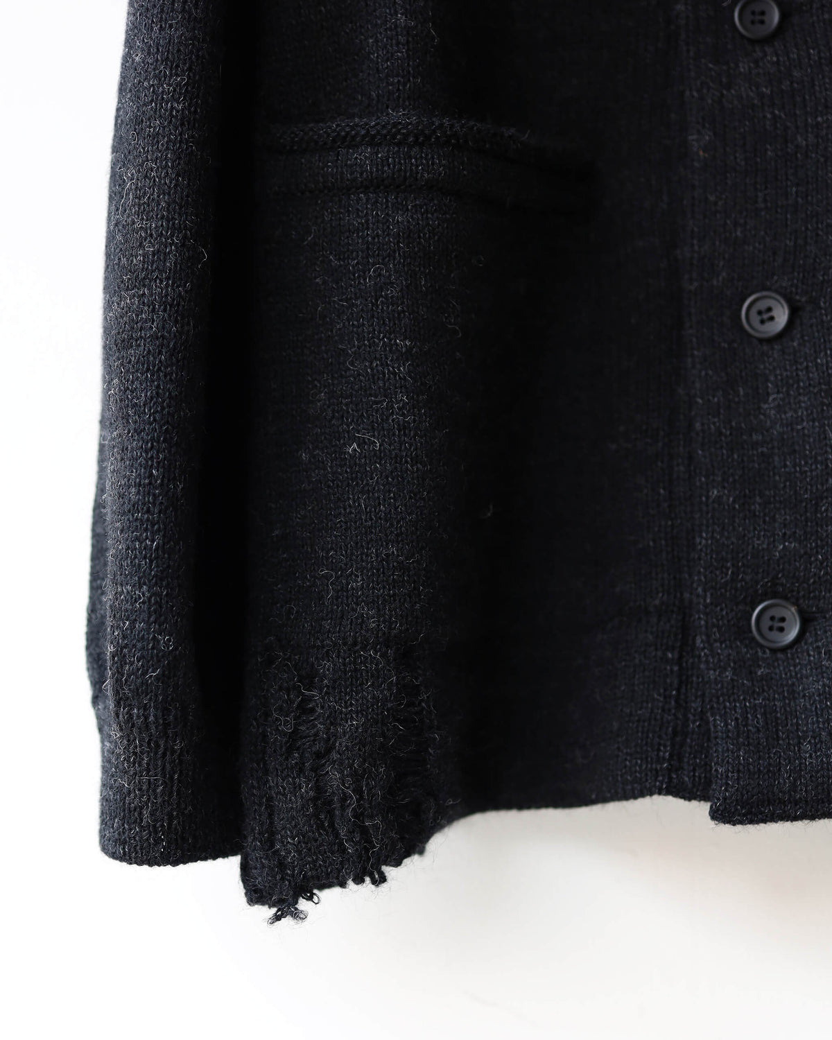 CHANKY WOOL / KNIT CARDIGAN "D.CHARCOAL"