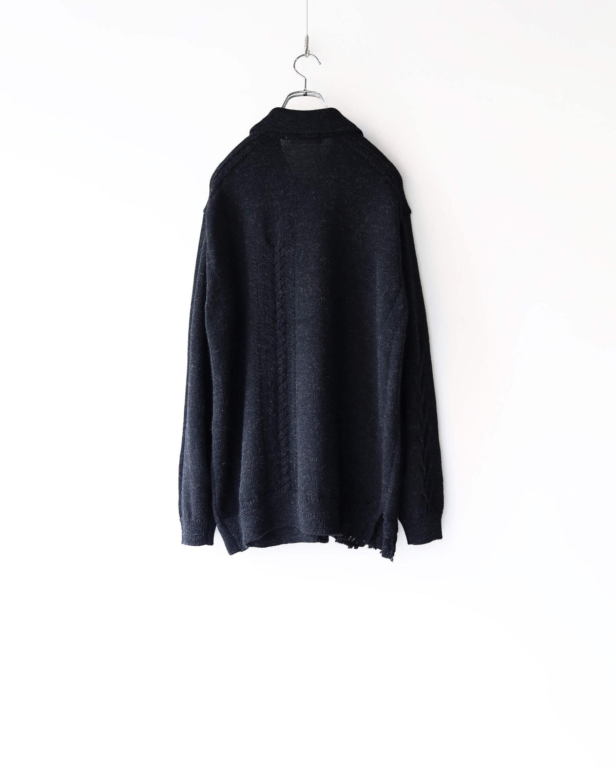 CHANKY WOOL / KNIT CARDIGAN "D.CHARCOAL"