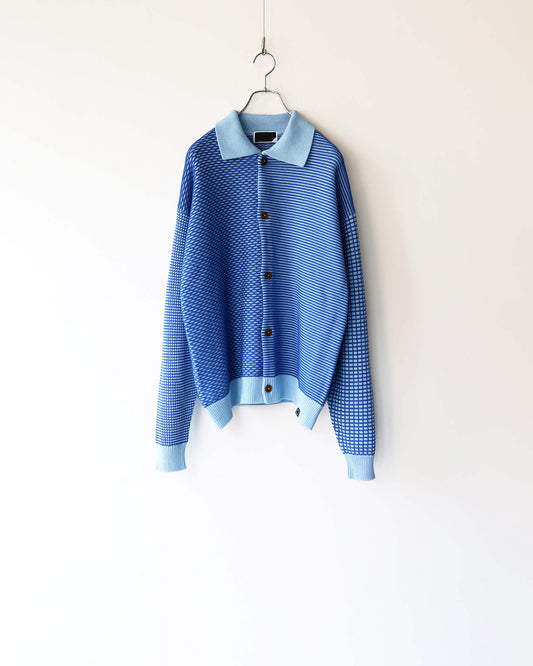 MULTI KNIT SHIRT JACKET "BLUE"