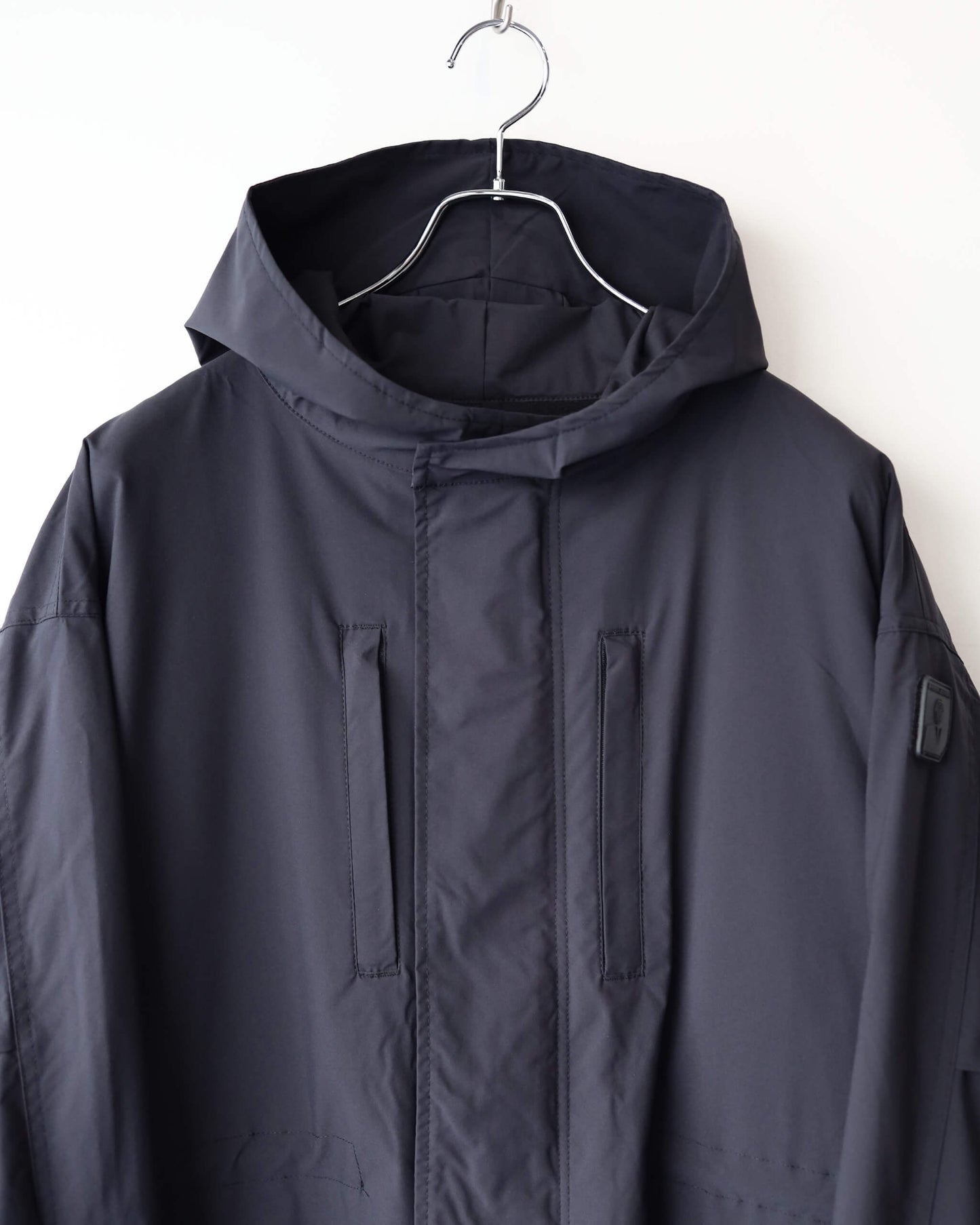 SOFT HOODED WEATHER COAT "BLACK"