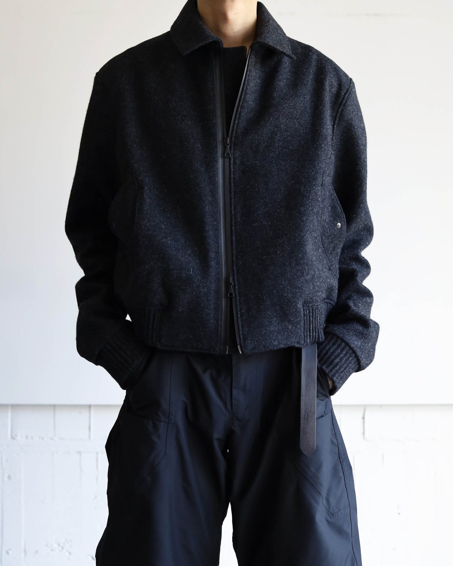 Melton Bomber Jacket "Black"