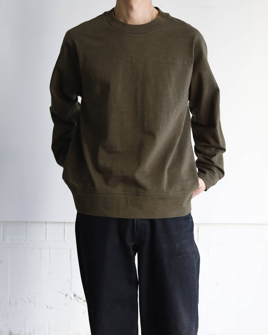 L/S Crewneck Tee / SHADOW "olive"