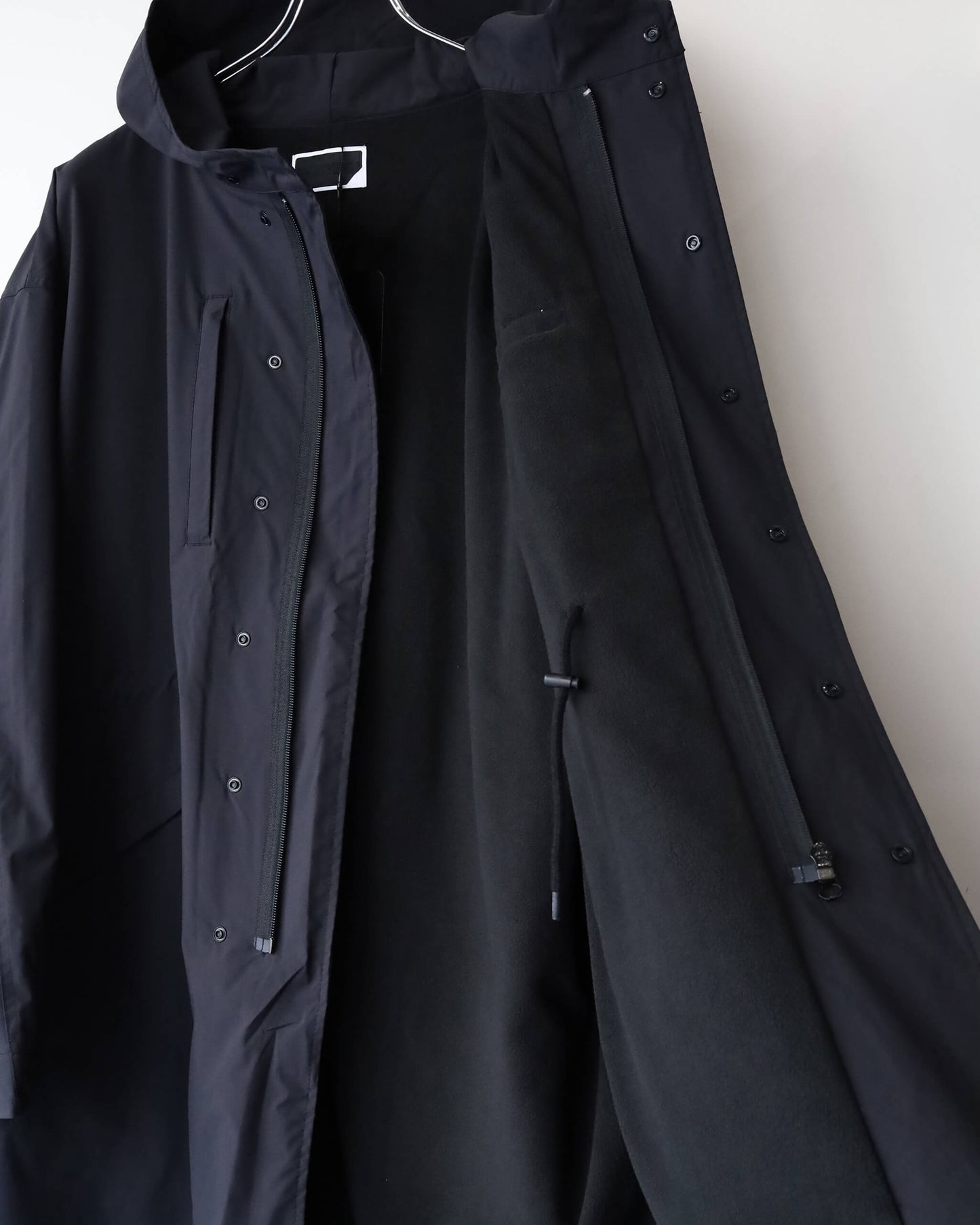 SOFT HOODED WEATHER COAT "BLACK"