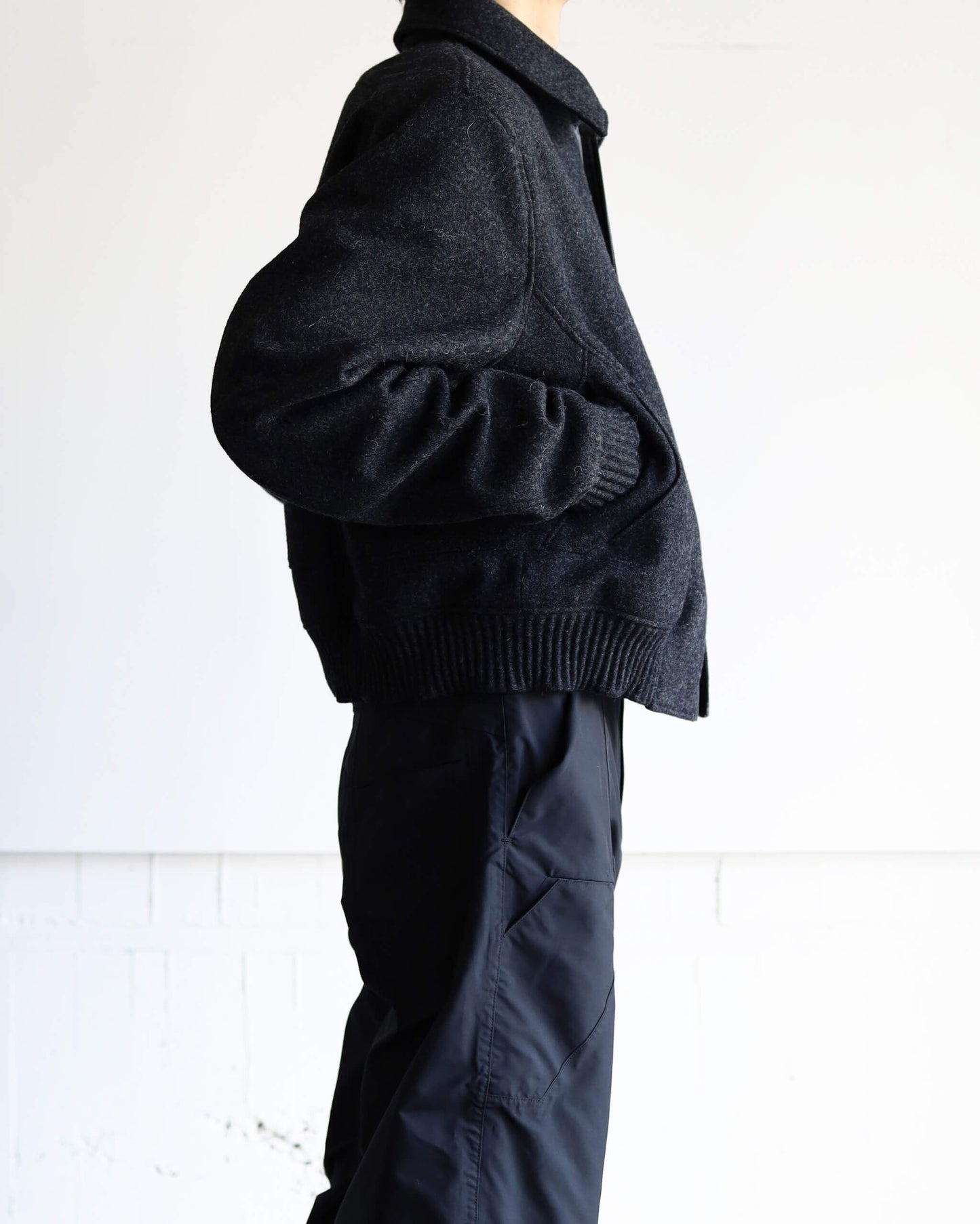 Melton Bomber Jacket "Black"