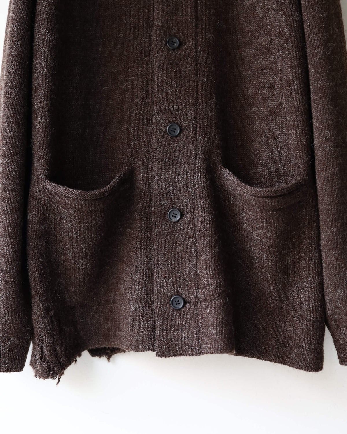 CHANKY WOOL / KNIT CARDIGAN "BROWN"