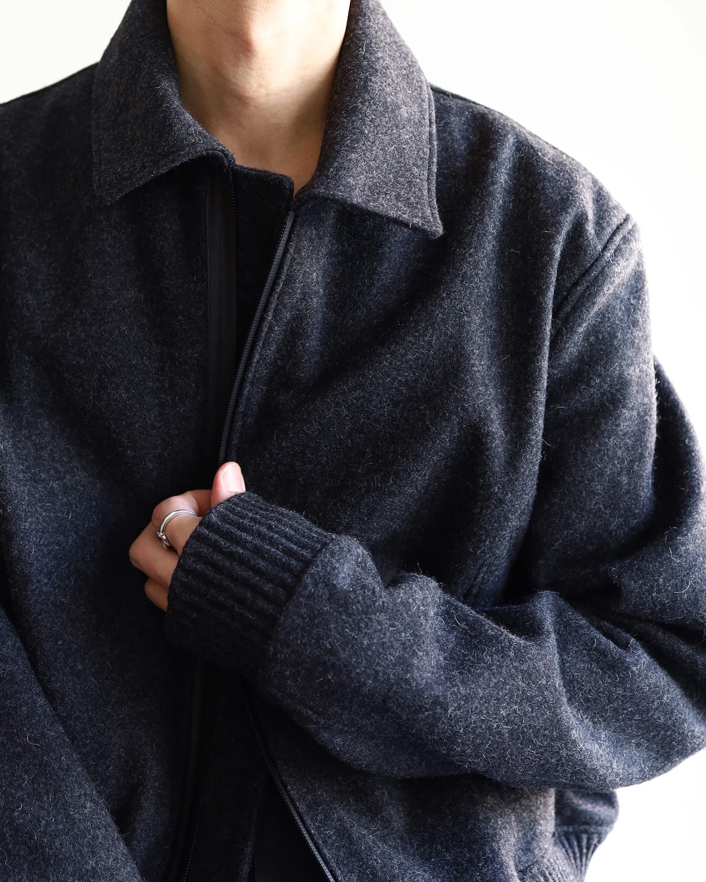 Melton Bomber Jacket "Black"