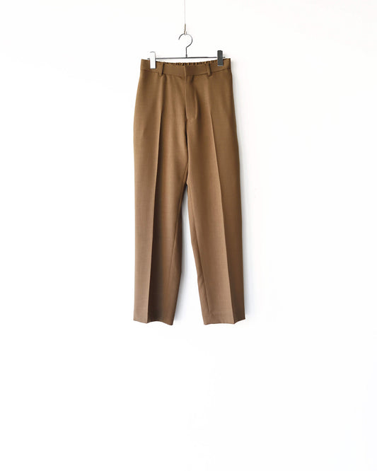 FLAT TAPERED TROUSERS ORGANIC WOOL LIGHT SERGE "GREIGE"