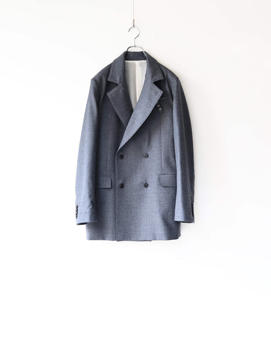 FLANNEL DOUBLE BREASTED JACKET "GRAY"