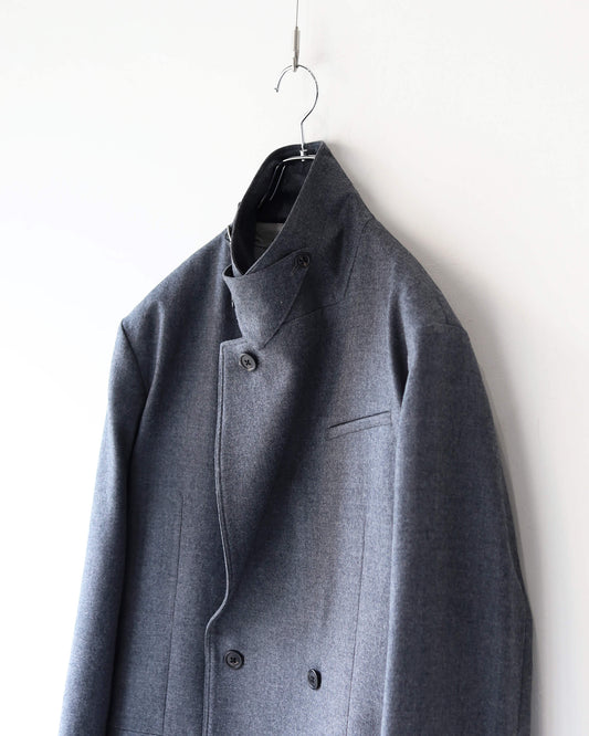 FLANNEL DOUBLE BREASTED JACKET "GRAY"