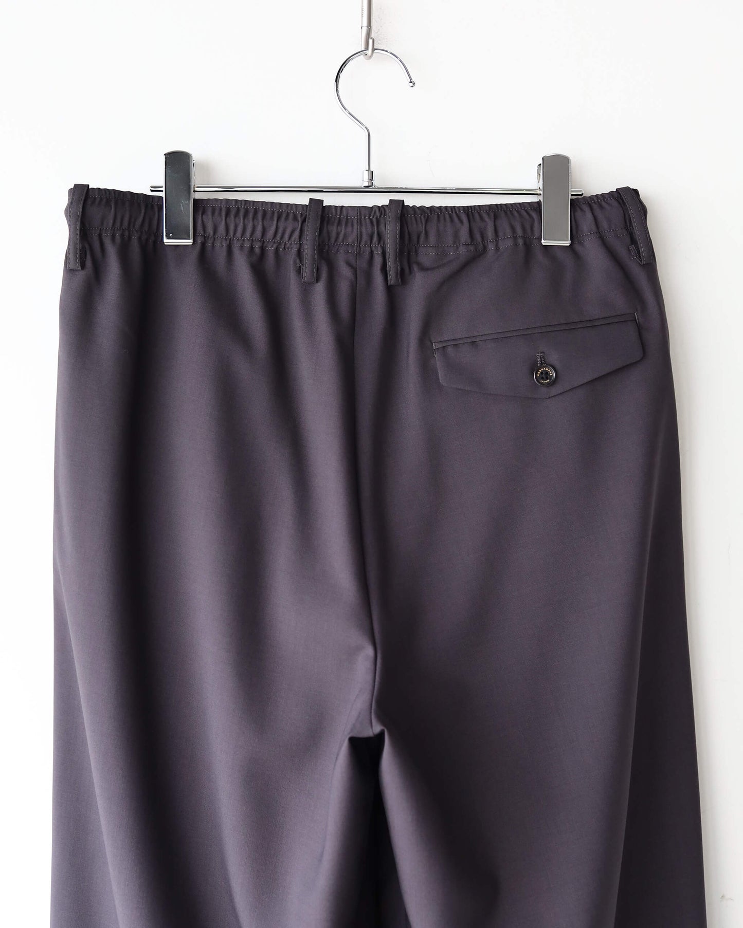 TRIPLE PLEATED EASY TROUSERS ORGANIC WOOL 2/80 TROPICAL "CHARCOAL"