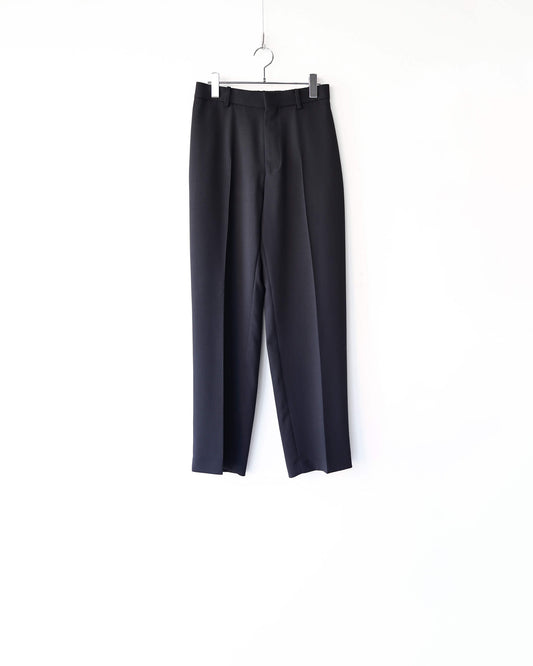 FLAT TAPERED TROUSERS ORGANIC WOOL LIGHT SERGE "BLACK"