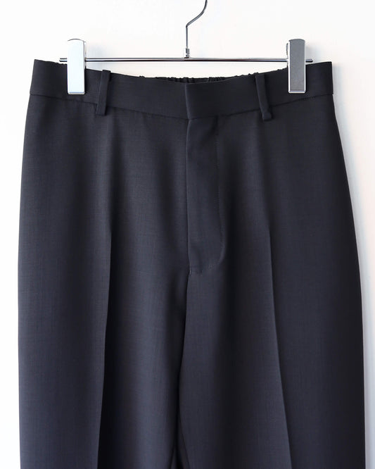FLAT TAPERED TROUSERS ORGANIC WOOL LIGHT SERGE "BLACK"