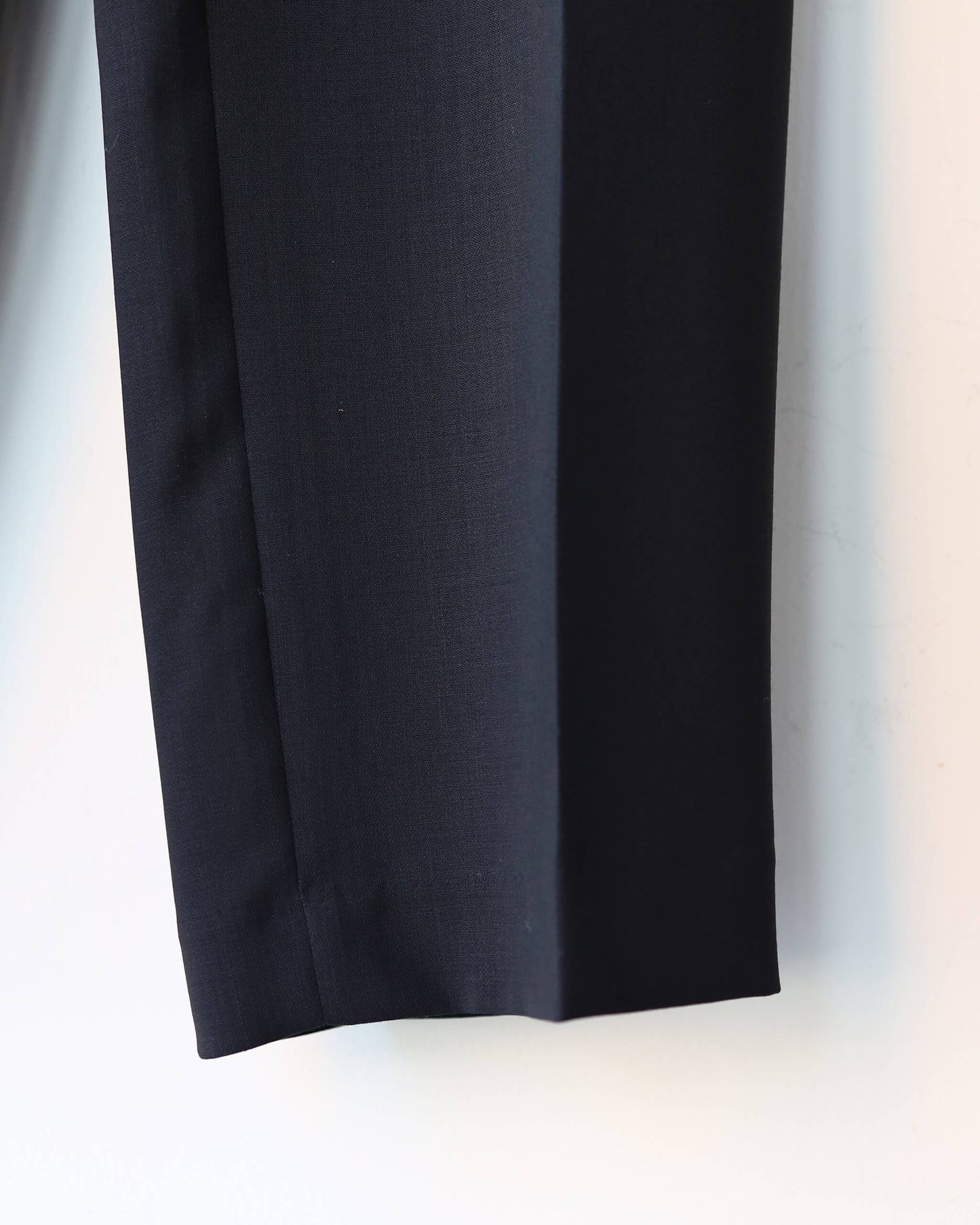 FLAT TAPERED TROUSERS ORGANIC WOOL LIGHT SERGE "BLACK"