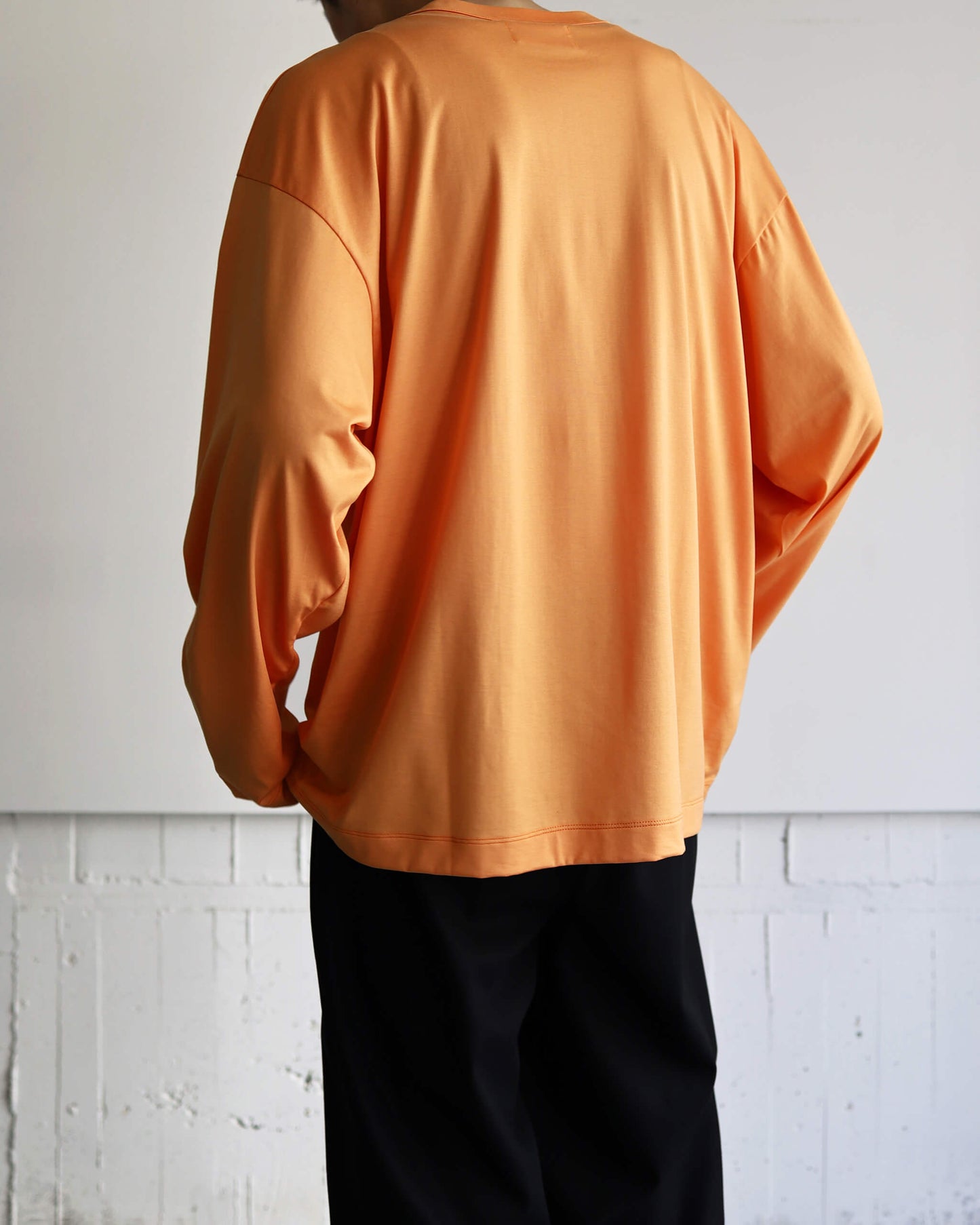 COMFORT FIT TEE L/S ORGANIC GIZA 80/2 KNIT "ORANGE"