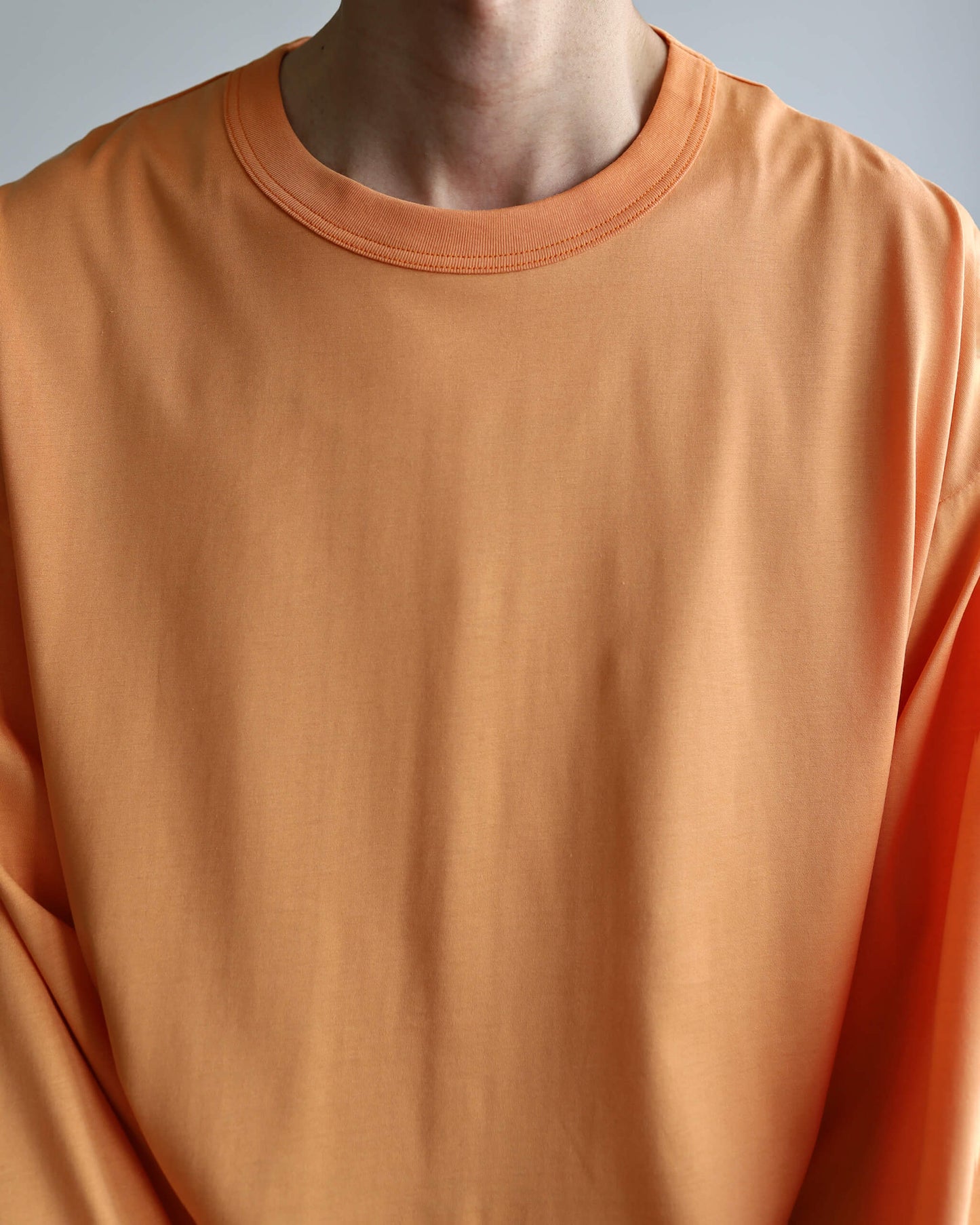 COMFORT FIT TEE L/S ORGANIC GIZA 80/2 KNIT "ORANGE"