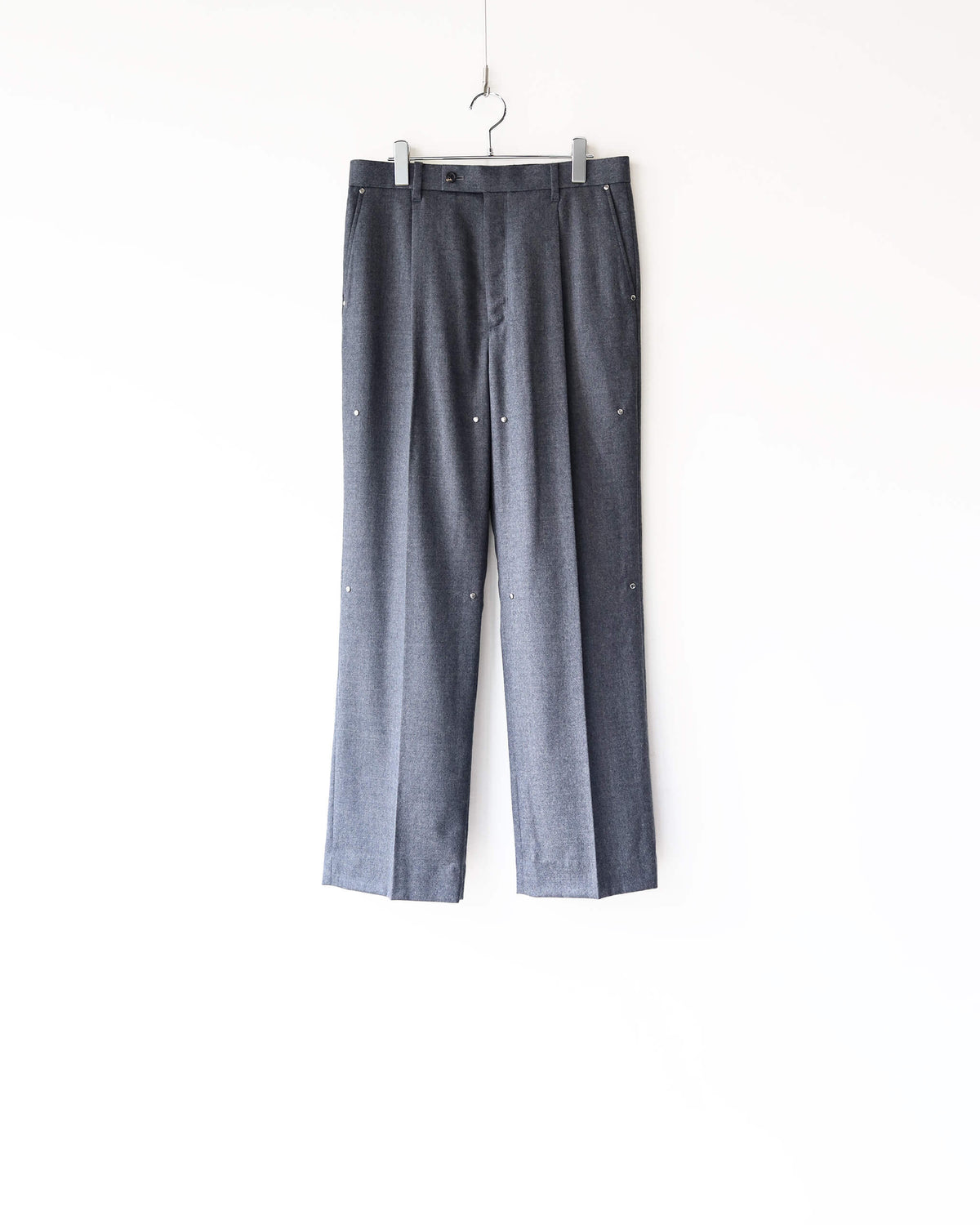 WOOL TAPERED TROUSERS "GRAY"