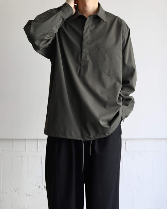 PULLOVER SPORT SHIRT 2/80 ORGANIC WOOL TYPEWRITER "OLIVE"