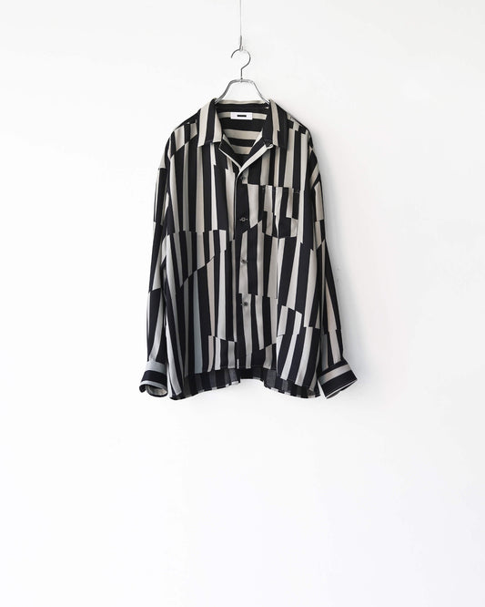 OPEN COLLAR SHIRT "WHITE × BLACK"