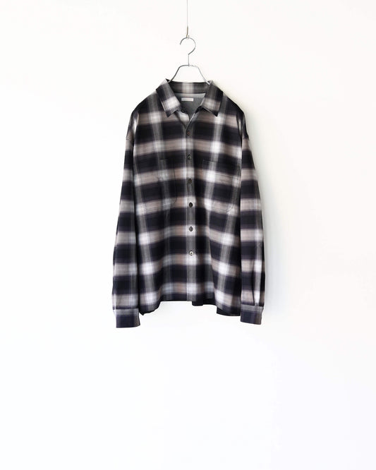 28G Ombre Check Balise Shirt "BLACK WHITE"