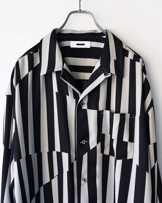 OPEN COLLAR SHIRT "WHITE × BLACK"