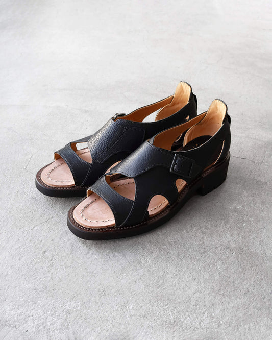 Hunt-Sandals - Chari Goat × Italian Horse "Black"