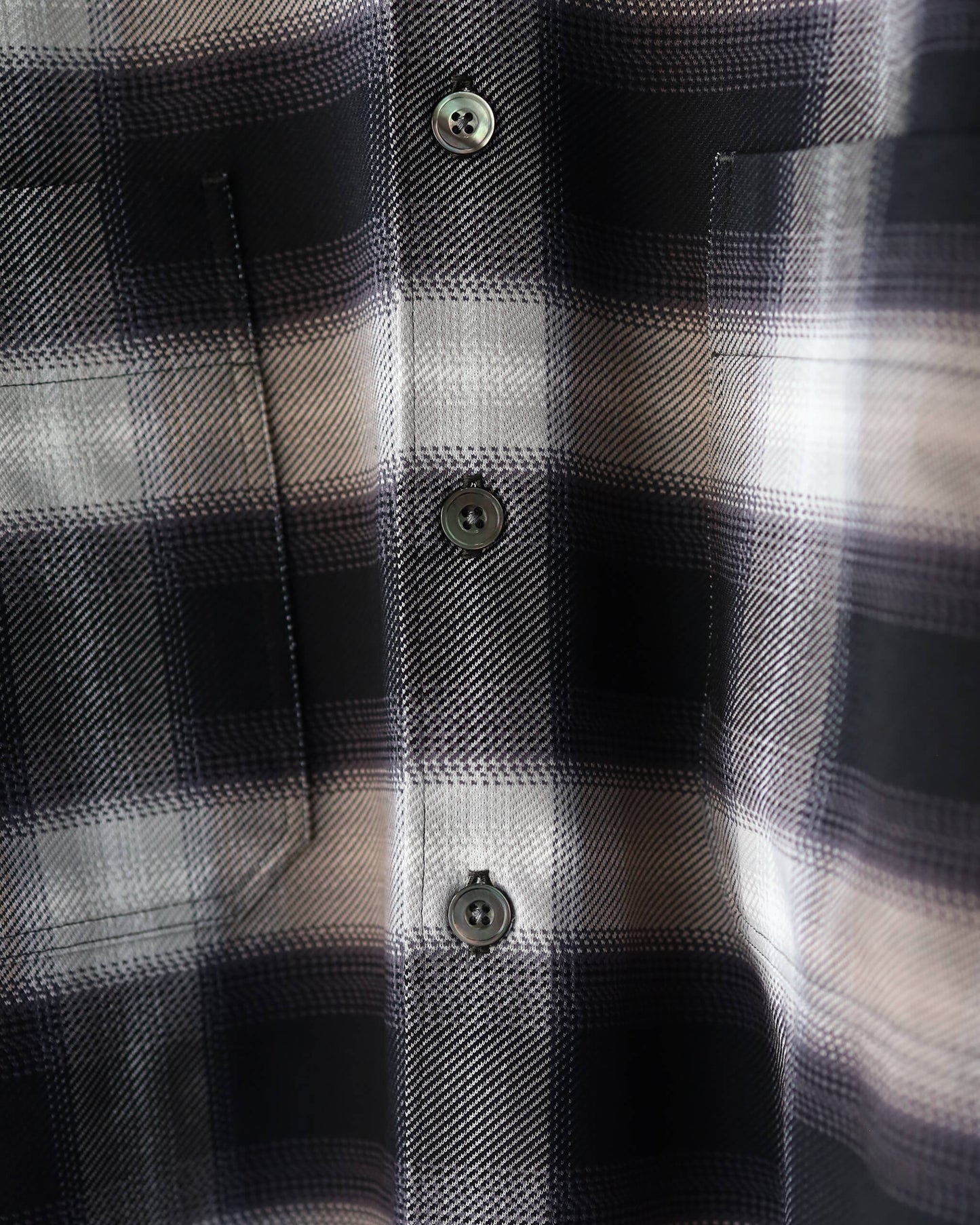 28G Ombre Check Balise Shirt "BLACK WHITE"