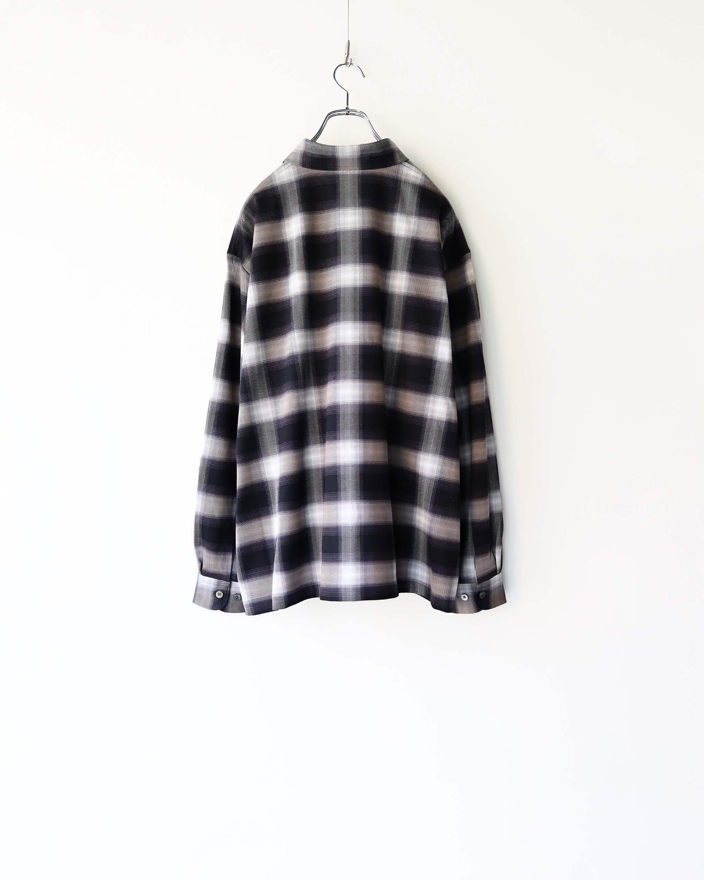 28G Ombre Check Balise Shirt "BLACK WHITE"
