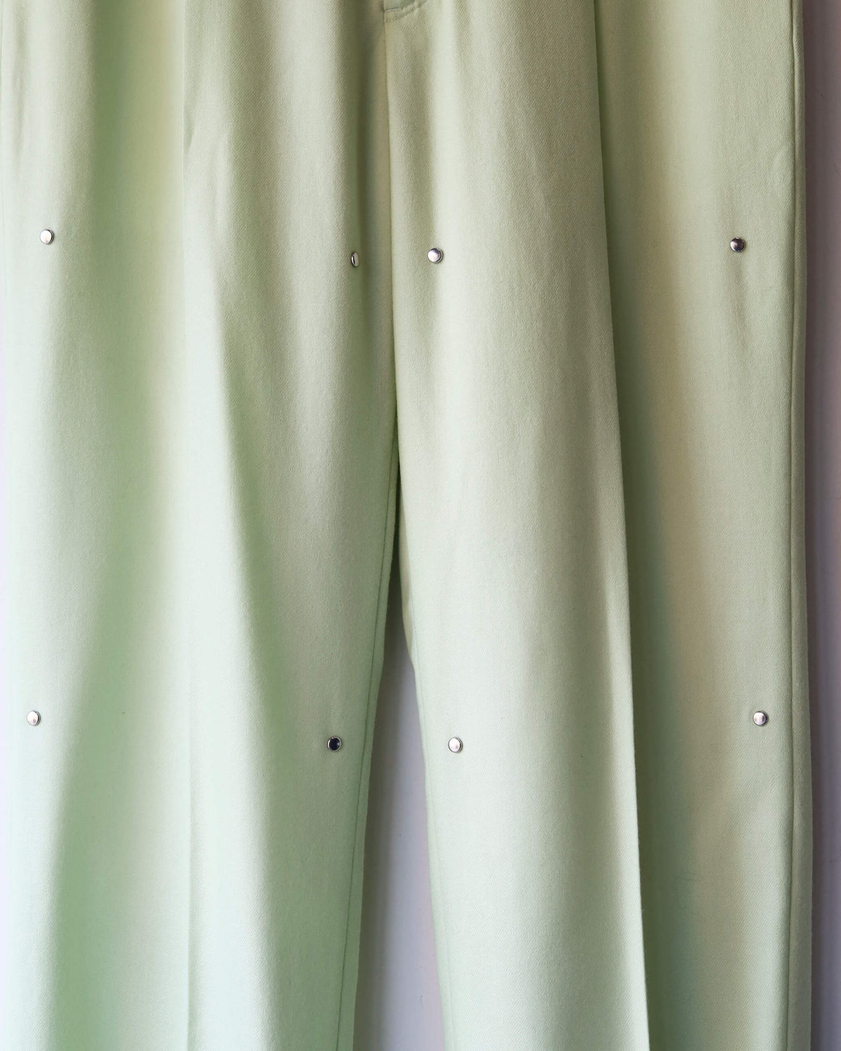 WOOL TAPERED TROUSERS "MINT"