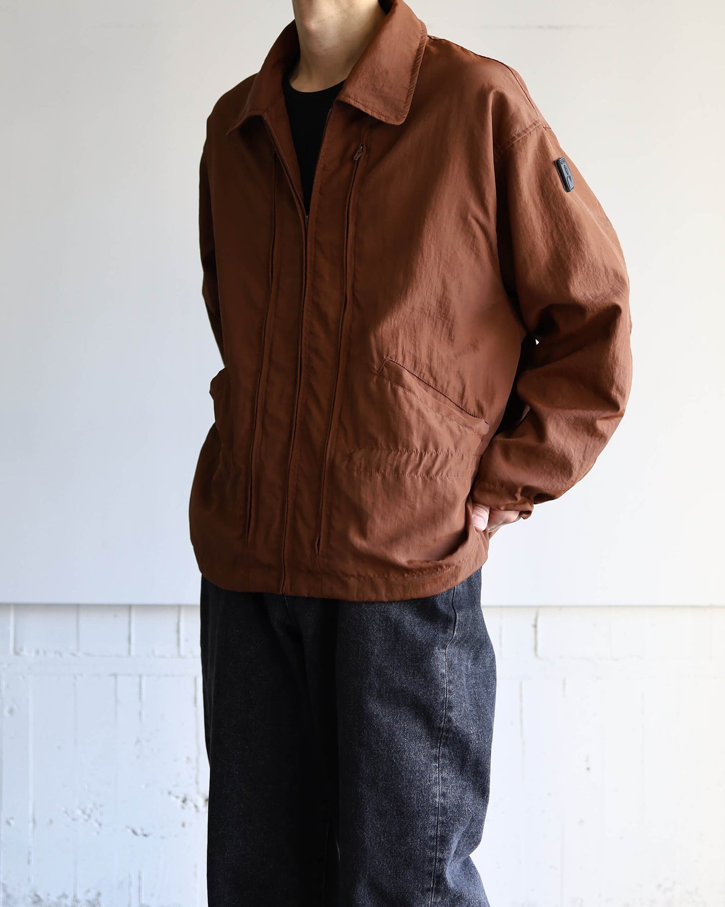 CRUSHED NYLON FULL PACK JACKET "BROWN"