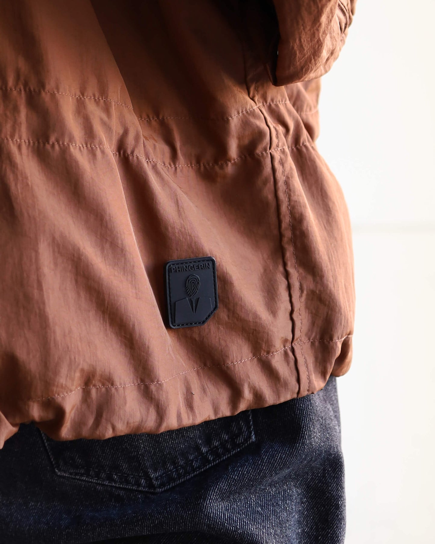 CRUSHED NYLON FULL PACK JACKET "BROWN"