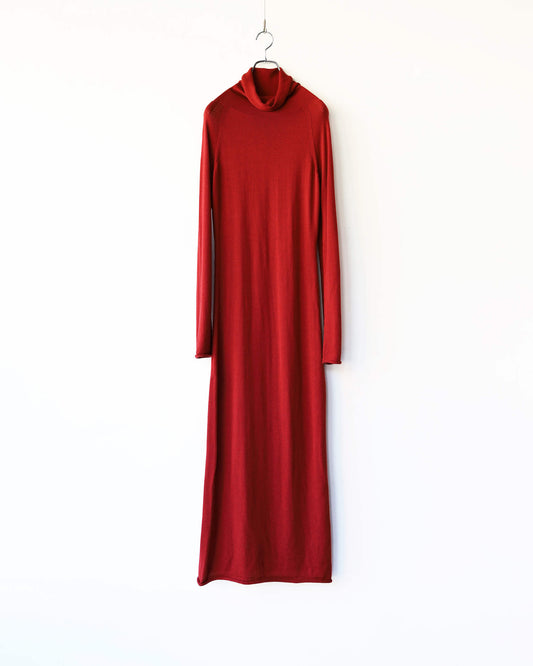 WG HIGH NECK DRESS "Bitter Red"
