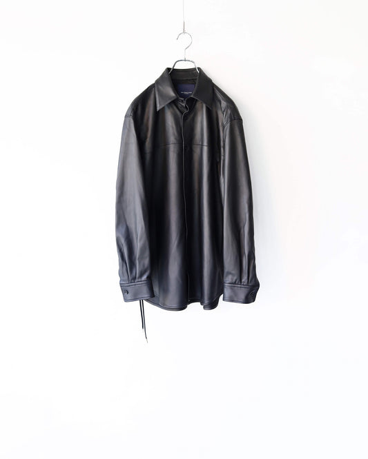LEATHER DOUGI SHIRT "BLACK"