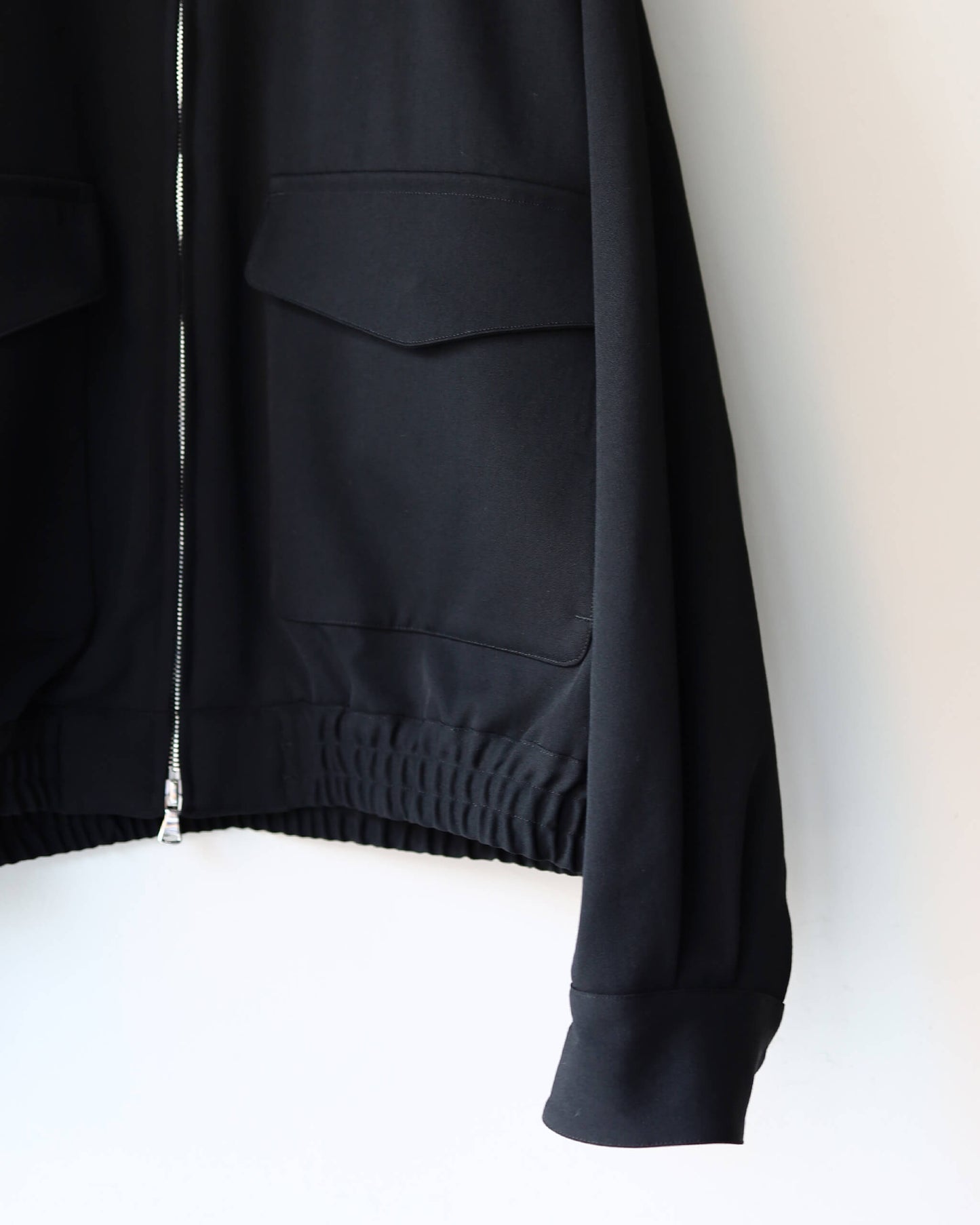 DOG EAR JACKET 2/60 WASHER WOOL GABARDINE "BLACK"