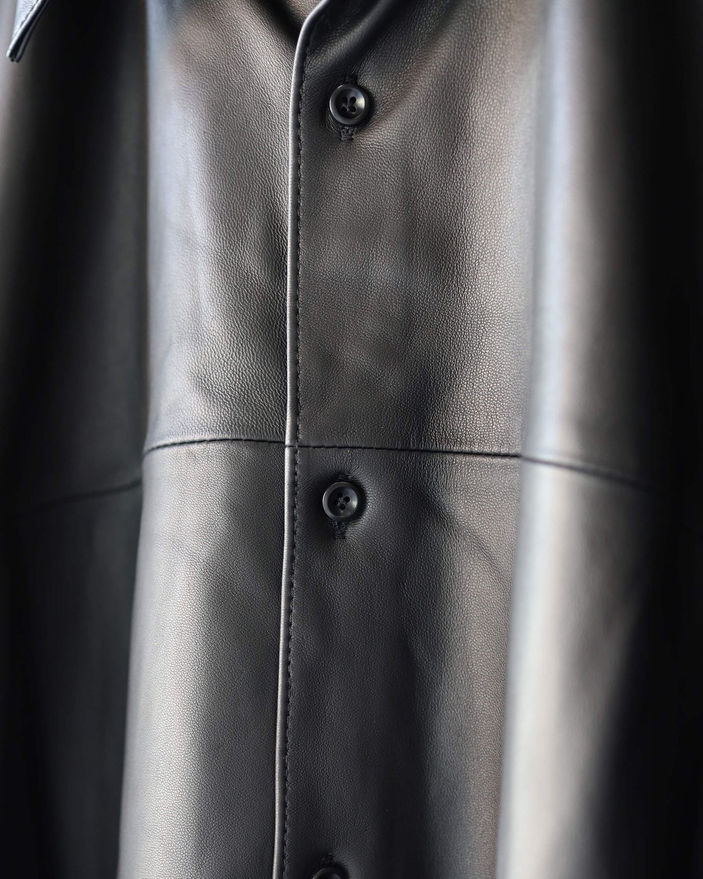 LEATHER DOUGI SHIRT "BLACK"