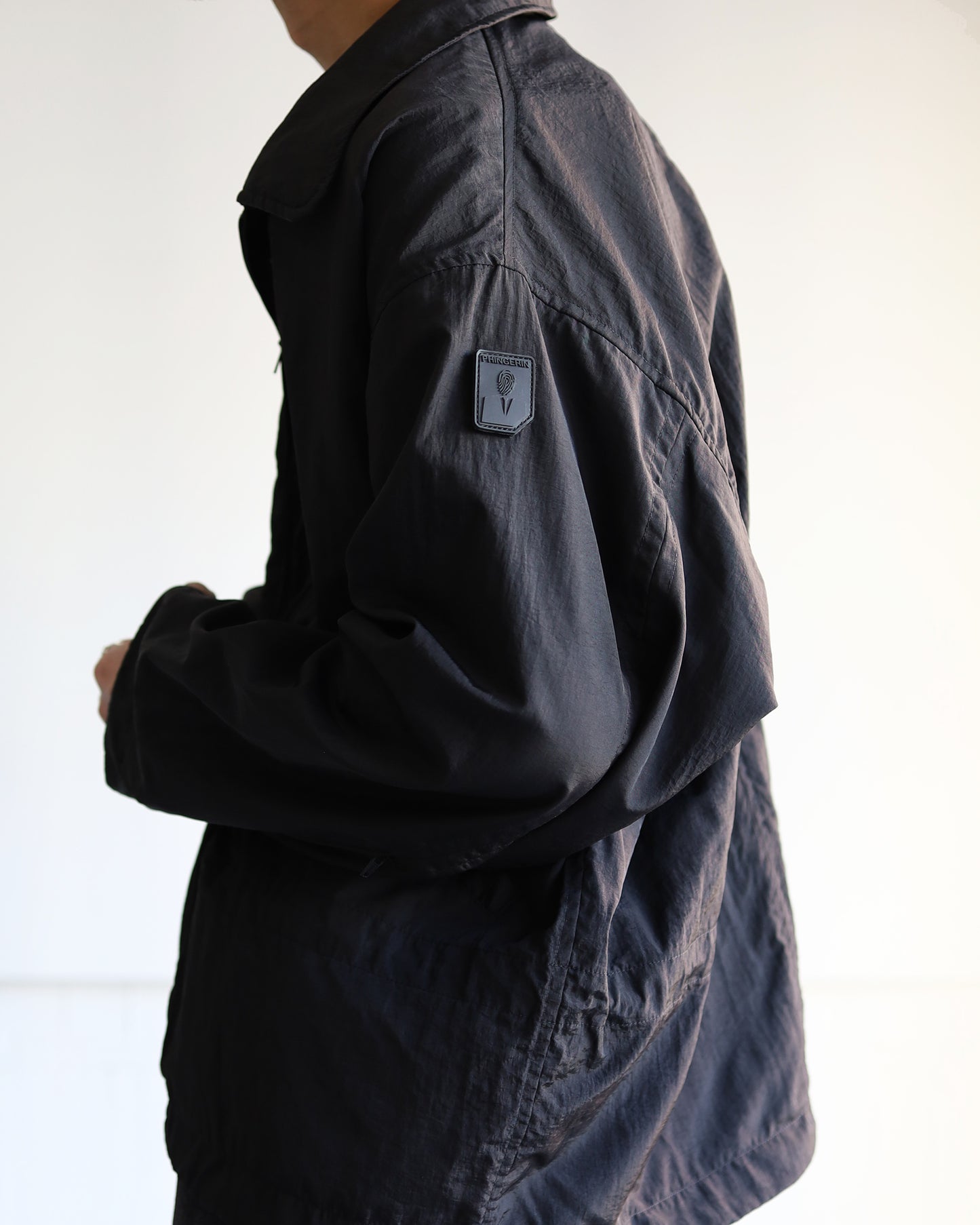CRUSHED NYLON FULL PACK JACKET "BLACK"