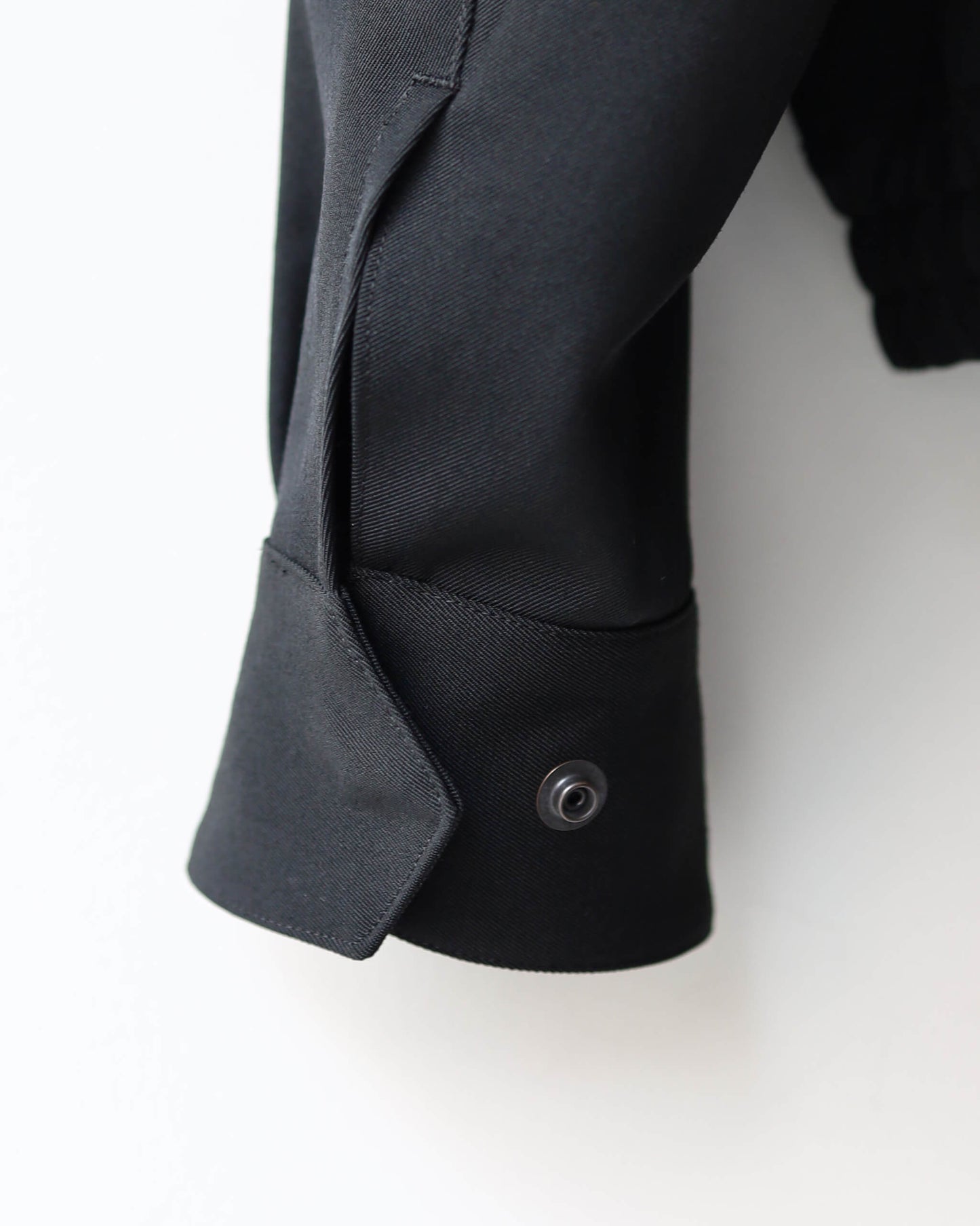 DOG EAR JACKET 2/60 WASHER WOOL GABARDINE "BLACK"