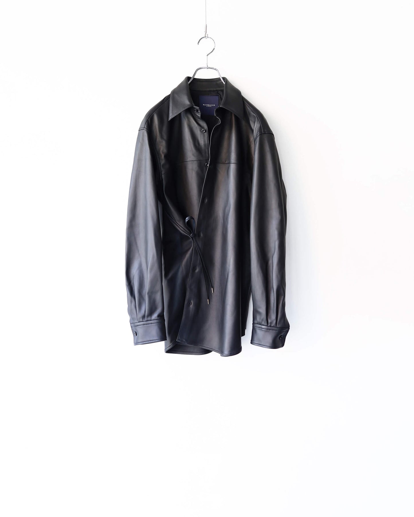 LEATHER DOUGI SHIRT "BLACK"