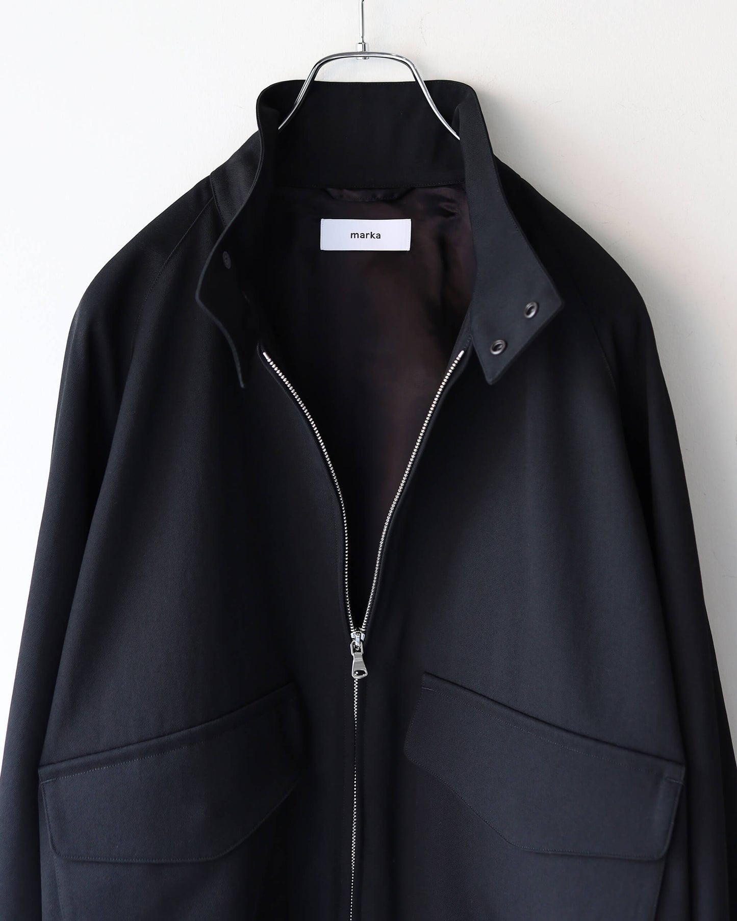 DOG EAR JACKET 2/60 WASHER WOOL GABARDINE "BLACK"