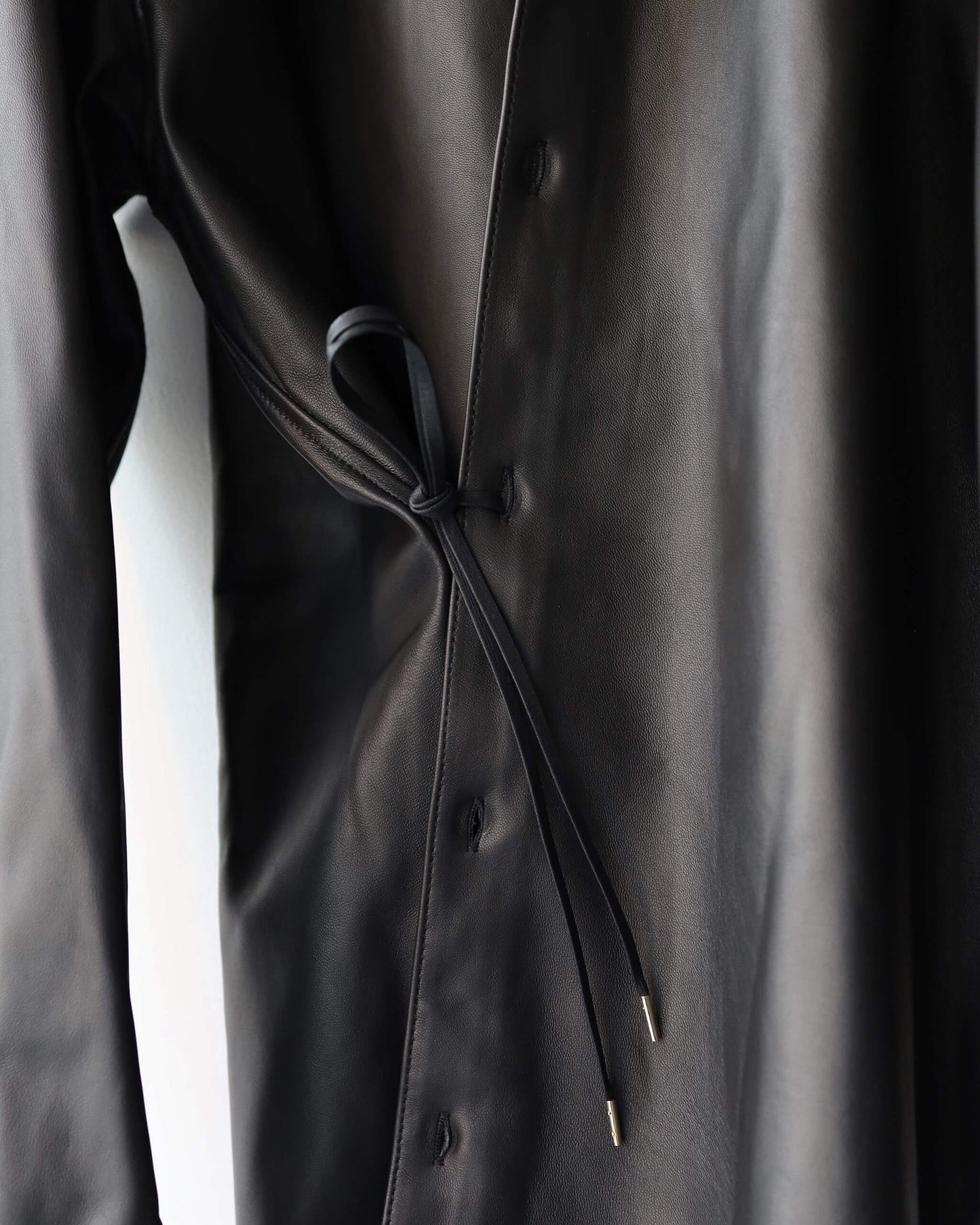 LEATHER DOUGI SHIRT "BLACK"