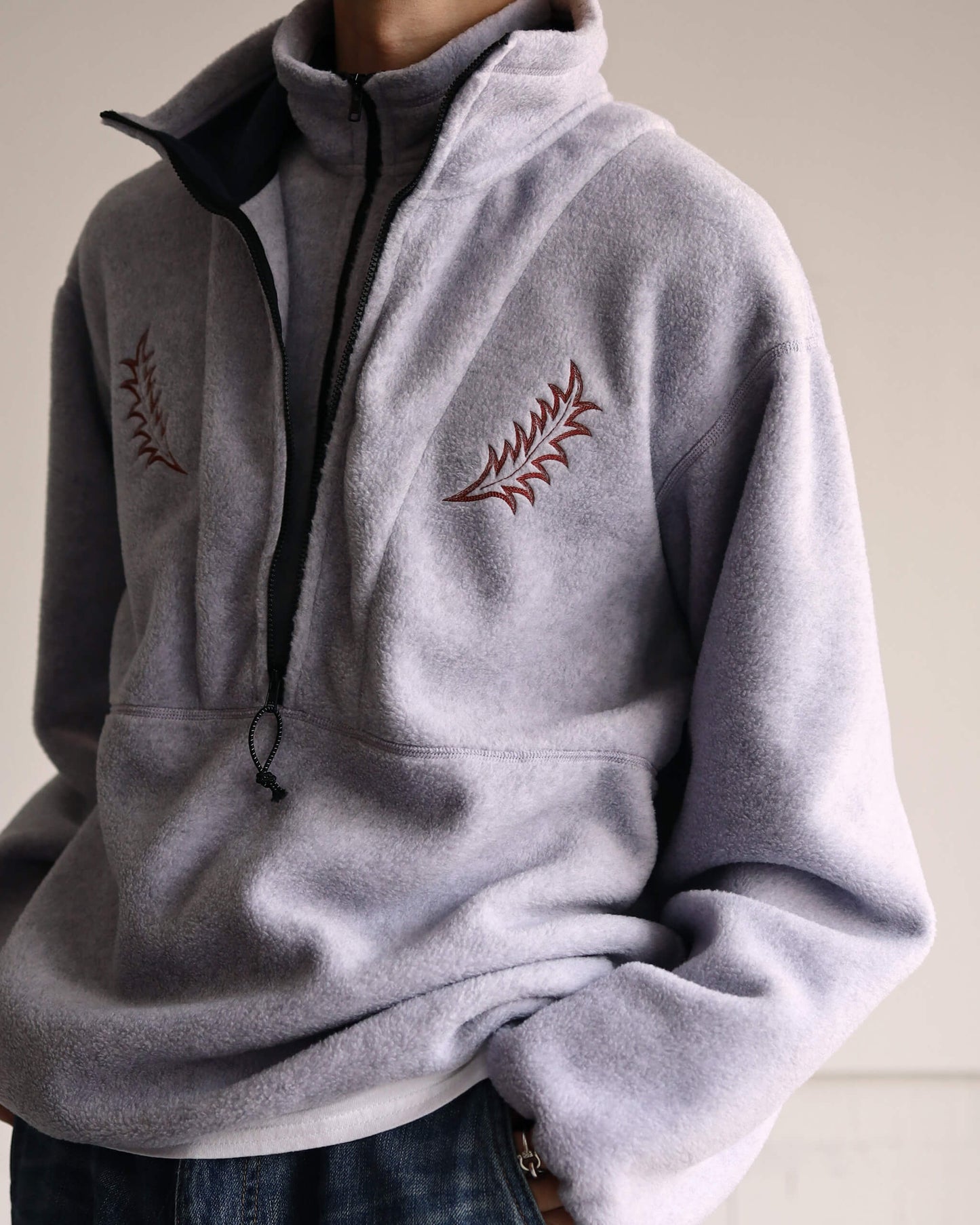 FLEECE W ZIP PULLOVER "L.PURPLE"