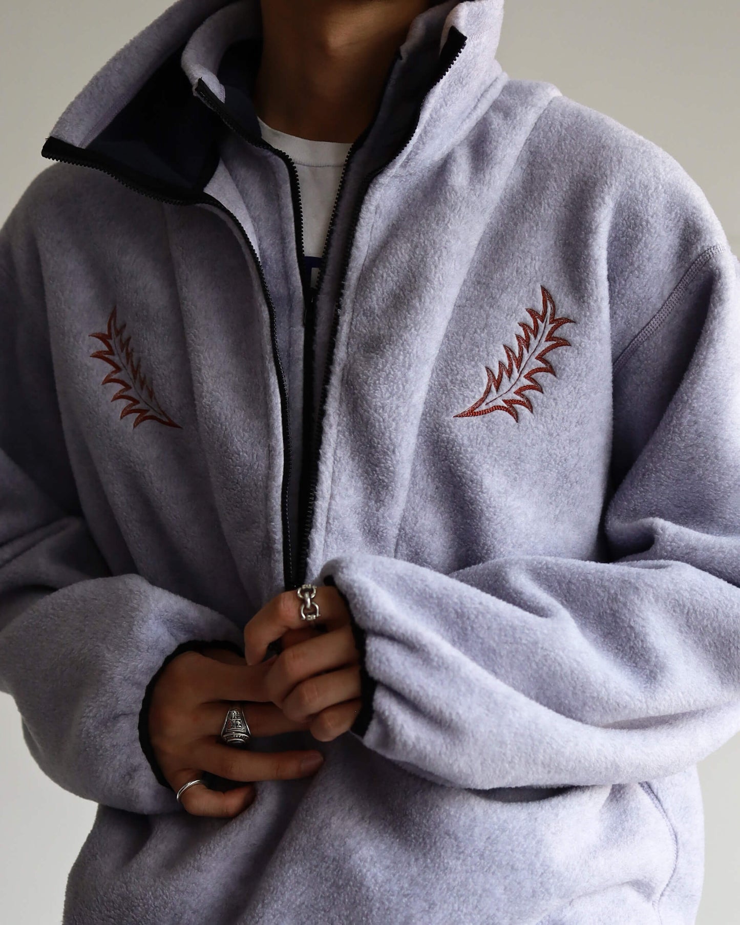 FLEECE W ZIP PULLOVER "L.PURPLE"